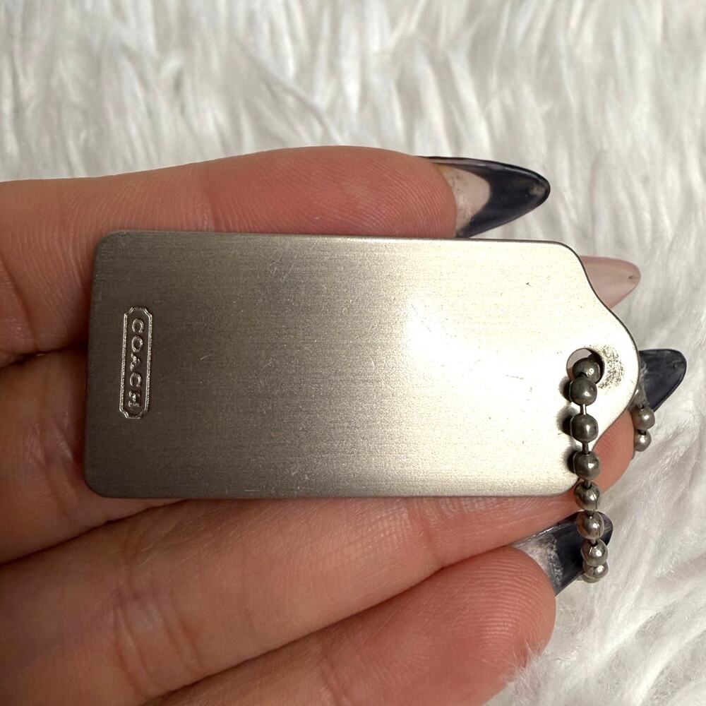 1.5" y2k COACH Vintage Metal Fob Bag Charm Hang tag Hangtag - Picture 2 of 2